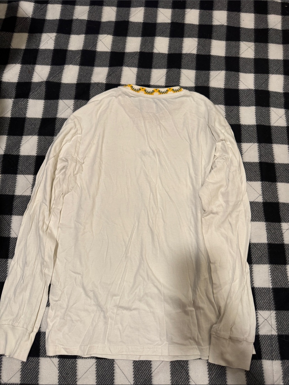 PacSun Cream 'BLISS' Long Sleeve Tee with Yellow Floral Trim - Picture 3 of 3